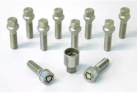 H&R Wielboutenset konisch M14x1.50 - Lengte 35mm - 10 stuks - incl. wielsloten HR1453501SET