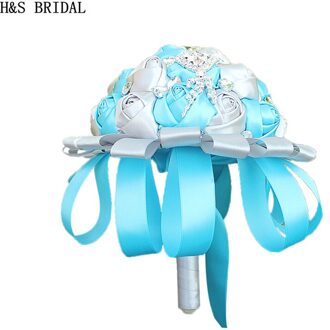 H & S BRUIDS Satijn Strass Bruidsboeket Bruidsboeketten bruiloft accessoires Kunstmatige Bruidsboeketten buque de noiva