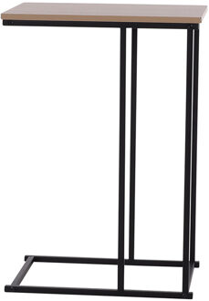 H&S Collection Bijzettafel/banktafel - 1x - zwart/bruin - metaal - 40 x 26 x 58 cm