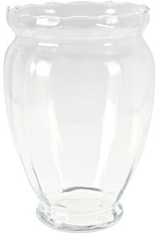 H&S Collection Bloemen vaas transparant - glas - D21 x H35 cm - Vazen