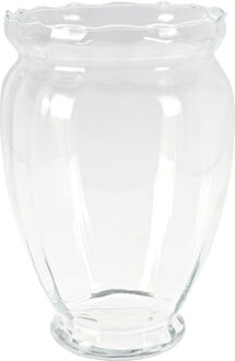 H&S Collection Bloemen vaas transparant - glas - D21 x H35 cm