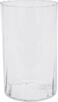 H&S Collection Bloemen vaas transparant - glas - H22 cm