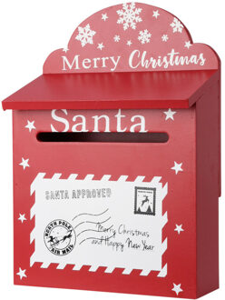 H&S Collection Brievenbus/mailbox - van de kerstman - rood - 30 x 20 x 9,5 cm - Merry Christmas