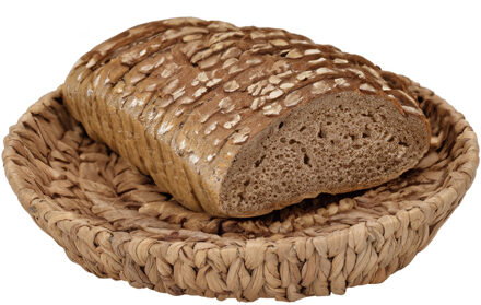 H&S Collection Broodmand - gevlochten riet - naturel - 35 x 35 x 6 cm Bruin