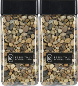 H&S Collection Decoratie steentjes/hobby steentjes - Bruin - 1100 ml - 5/8 mm