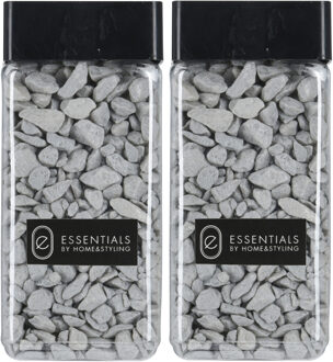 H&S Collection Decoratie steentjes/hobby steentjes - Lichtgrijs - 1100 ml - 9/13 mm