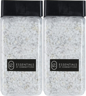 H&S Collection Decoratie steentjes/hobby steentjes - Wit - 1100 ml - 2/3 mm