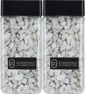 H&S Collection Decoratie steentjes/hobby steentjes - Wit - 1100 ml - 9/13 mm