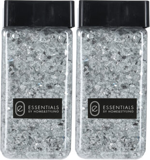 H&S Collection Decoratie steentjes/hobby steentjes - Zilver- 1100 ml - 2/4 mm