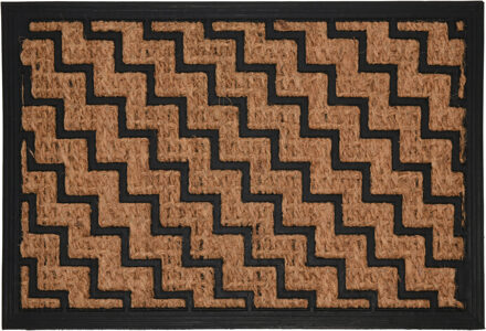 H&S Collection Deurmat met print - voor binnen en buiten - kokosvezel - 60 x 40 cm - Droogloopmat