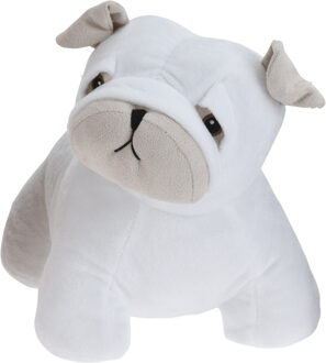 H&S Collection Deurstopper 1 kilo gewicht - Waakhondje - Franse Bulldog wit - 18 x 15 cm