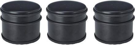 H&S Collection Deurstopper - 3x - rond - RVS - mat zwart - 9 x 9 x 7.5 cm - 1 kilo gewicht