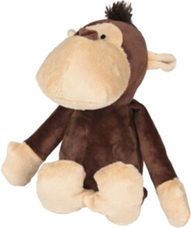 H&S Collection Deurstopper - aap - bruin - 28 x 18 x 21 cm - dieren thema deurstoppers