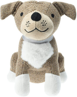 H&S Collection Deurstopper - hond - bruin - 27 x 20 x 27 cm - polyester - dieren thema deurstoppers