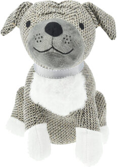 H&S Collection Deurstopper - hond - licht grijs - 27 x 20 x 27 cm - polyester - dieren thema deurstoppers