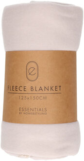 H&S Collection Fleece deken - lichtgrijs - 125 x 150 cm - polyester - plaid - dekentje