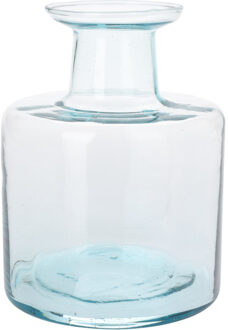 H&S Collection Fles Bloemenvaas Umbrie - Gerecycled glas - transparant - D15 x H21 cm - Vazen