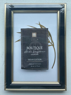 H&S Collection Fotolijstje voor een foto van 12,5 x 18 cm - zwart/goud - luxe uitstraling