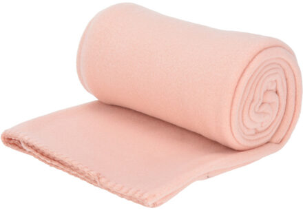 H&S Collection H&S Fleece deken/dekentje/plaid - polyester - roze - 125 x 150 cm