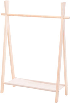 H&S Collection Kledingrek - voor kinderen - hout - 80 x 100 cm - kapstok