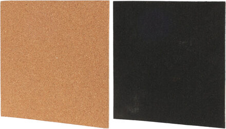 H&S Collection Krijtbord/prikbord set - met punaises/krijtmarker - 22 x 22 cm - kurk