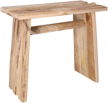 H&S Collection Krukje - plantentafel - teak hout - lichtbruin - 40 x 20 x 35 cm - Krukjes