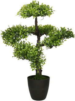 H&S Collection Kunstplant bonsai boompje in pot - Japans decoratie - 50 cm - Type Kyoto light Groen