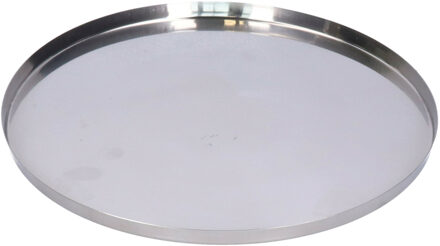 H&S Collection Onderbord/kaarsenbord - serveerschaal - mat zilver - 30 x 2 cm - rond