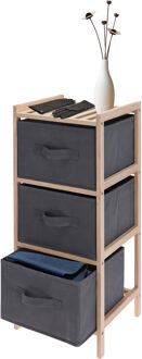 H&S Collection Opbergkastje/opbergrekje - 3-laags - 28 x 25 x 65 cm - Dennenhout