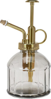 H&S Collection Plantenspuit - water vernevelaar - glas - grijs/goud - 16 cm - vintage look