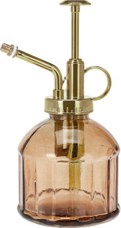 H&S Collection Plantenspuit - water vernevelaar - glas - oranje/goud - 16 cm - vintage look