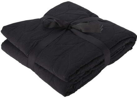 H&S Collection Polyester fleece deken/dekentje/plaid 200 x 220 cm antraciet