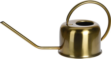 H&S Collection Retro gieter voor binnen - kamerplanten - rvs metaal - goud metallic - 1000 ml - Gieters Goudkleurig