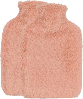 H&S Collection Warmwaterkruik - 2x - met extra zachte hoes - koraalroze - 1,75L - kruik