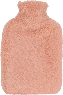 H&S Collection Warmwaterkruik - met extra zachte hoes - koraalroze - 1,75L - kruik