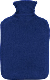 H&S Collection Warmwaterkruik - met fleecehoes - donkerblauw - 1,75L - kruik - Kruiken