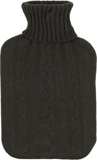 H&S Collection Warmwaterkruik - met zacht gebreide hoes - donkergrijs - 1,75L - kruik