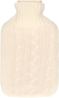 H&S Collection Warmwaterkruik - met zacht gebreide hoes - warm wit - 1,75L - kruik