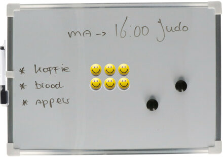 H&S Collection Whiteboard/memobord magnetisch incl. marker en magneten - 30 x 40 cm