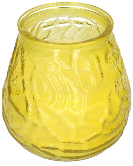 H&S Collection Windlicht geurkaars - geel glas - 48 branduren - citrusgeur