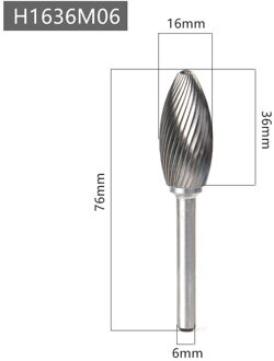 H Type Hoofd Hardmetalen Legering Roterende Bestand Tool Point Burr Die Grinder Schurende Tool Boor Frezen Carving bit H1636M06