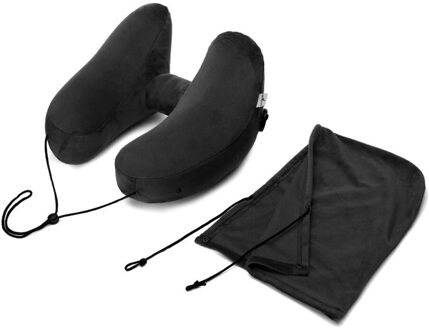 H-Vormige Opblaasbare Reizen Kussen Met Hoed Luchtkussen Vouwen Lichtgewicht Dutje Nek Kussen Kantoor Auto Vliegtuig Slapen Kussen C met Hat