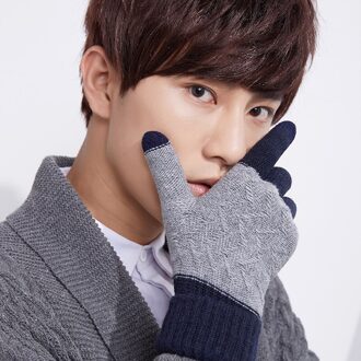 H10053 Mannen Gebreide Handschoenen Touchscreen Koreaanse Warme Wanten Mannelijke Rijden rijden Winddicht Herfst Winter Hand Muff StyleA