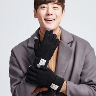 H10053 Mannen Gebreide Handschoenen Touchscreen Koreaanse Warme Wanten Mannelijke Rijden rijden Winddicht Herfst Winter Hand Muff StyleC