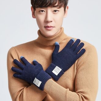 H10053 Mannen Gebreide Handschoenen Touchscreen Koreaanse Warme Wanten Mannelijke Rijden rijden Winddicht Herfst Winter Hand Muff StyleE