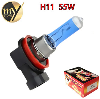 H11 55W 12V Super White Halogen Bulb Fog Lights High Power Car Headlights Lamp Car Light Source parking 6000K auto