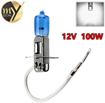 H3 100W 12V Halogen Bulb Super Xenon White Fog Lights High Power Car Headlight Lamp Car Light Source 6000K parking
