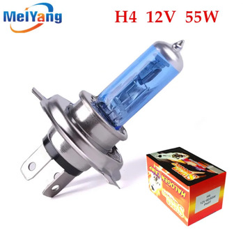 H4 55W 12V Super White Fog Lights Halogen Bulb High Power Car Headlight Lamp Car Light Source parking Head auto