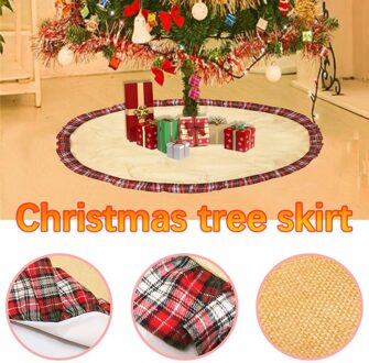 # H40 Kerstman Boom Rok 120Cm Stijl Rood/Wit Sneeuwvlok Kerstboom Rok Linnen Kant boom Rok Kerst