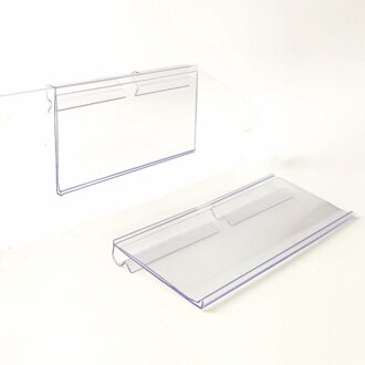 H5cm 7Cm Plastic Prijskaartje Teken Label Display Plank Haak Houder Transparant Pvc Voor Supermarkt Draad Rek 100Pcs L10cm x H5cm